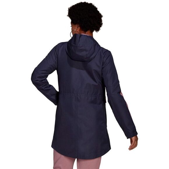 Adidas Tiro Parka Jacket Coat All Weather Women's Size Small S Shadow Navy Grey - Picture 7 of 15